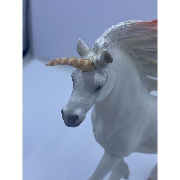 SCHLEICH D-73527 White Unicorn Rainbow Sparkle Mane Tail Germany - Picture 5 of 11